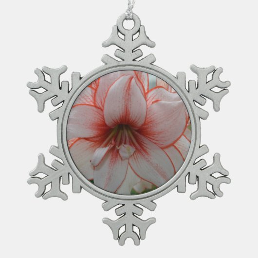  Amarylis Tin Sneeuwvlok Ornament (Voorkant)