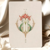 Amaryllis Art Nouveau bruiloft uitnodiging