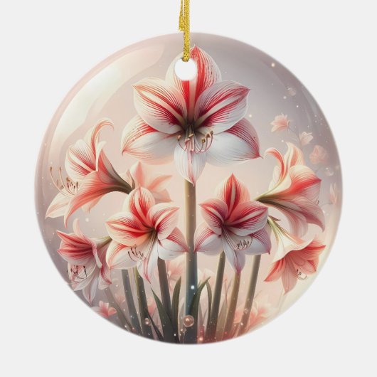 Amaryllis bloemen keramisch ornament (Achterkant)