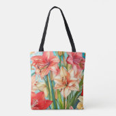 Amaryllis Botanische Bloemen Tote Bag (Achterkant)