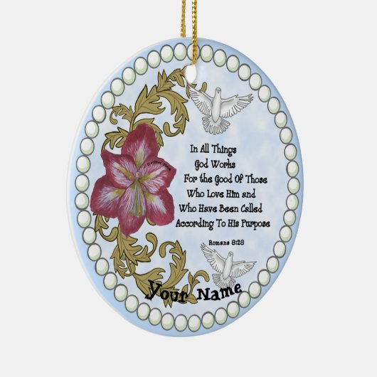 Amaryllis Christelijk Alle dingen Keramisch Ornament (Rechts)