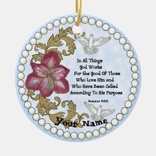 Amaryllis Christelijk Alle dingen Keramisch Ornament (Voorkant)