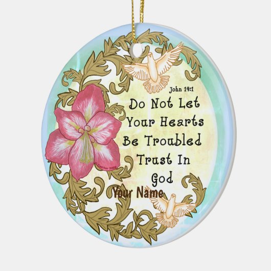 Amaryllis Christelijk vertrouwen Keramisch Ornament (Links)
