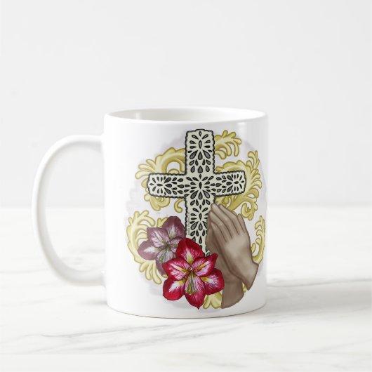 Amaryllis Christian Cross Koffiemok (Links)