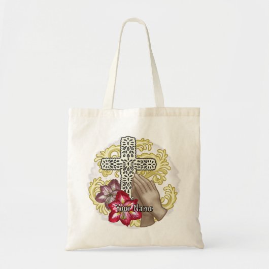 Amaryllis Christian Cross Tote Bag (Voorkant)