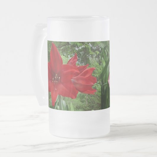 Amaryllis Dancing! Frosted Beverage Glass Matglas Bierpul (Voorkant links)
