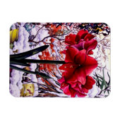 Amaryllis door sneeuwvenster magneet (Horizontaal)