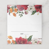Amaryllis en Chrysanten Botanische bruiloft Plaatskaartje (Buitenkant ongevouwen)