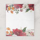 Amaryllis en Chrysanten Botanische bruiloft Plaatskaartje (Buitenkant ongevouwen)