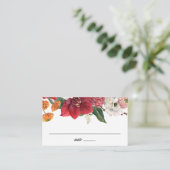 Amaryllis en Chrysanten Botanische bruiloft Plaatskaartje (Staand voorkant)