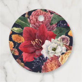 Amaryllis en Chrysanthemums Floral Vrijgezellenfee Bedankjes Labels (Achterkant)