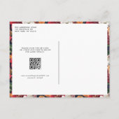 Amaryllis en Herfst Bloemen QR Code Save the Date Aankondigingskaart (Achterkant)