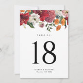 Amaryllis en Mums Botanische Trouwtafel Nummer (Voorkant)