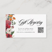 Amaryllis en Mums Huwelijks QR-code Cadeau Registr