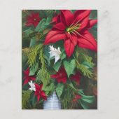 Amaryllis en Poinsettia Floral AI Art Briefkaart (Voorkant)