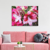 Amaryllis en Poinsettia Red Holiday Flowers Canvas Afdruk (Insitu (Woonkamer))