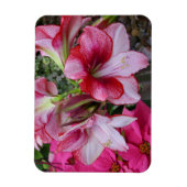 Amaryllis en Poinsettia Red Holiday Flowers Magneet (Verticaal)