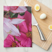 Amaryllis en Poinsettia Red Holiday Flowers Theedoek (Quarter Fold)