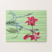  Amaryllis Flower Retro Art Legpuzzel (Horizontaal)