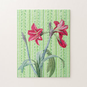  Amaryllis Flower Retro Art Legpuzzel