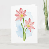 Amaryllis Flower Waterverf Bedankkaart (Voorkant)