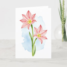 Amaryllis Flower Waterverf Bedankkaart
