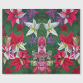 Amaryllis Flowers en pine Cadeaupapier (Vlak)