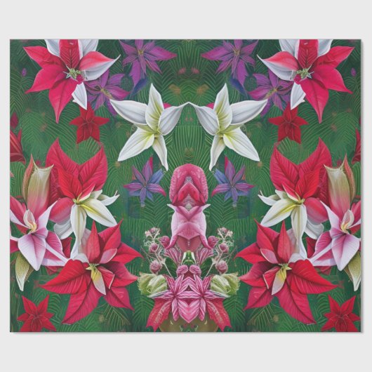 Amaryllis Flowers en pine Cadeaupapier (Vlak)