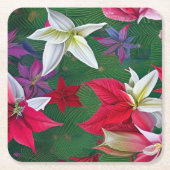 Amaryllis Flowers en pine Kartonnen Onderzetters (Voorkant)