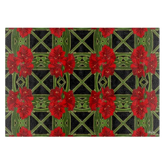 Amaryllis Garden Christmas Snijplank (Voorkant)