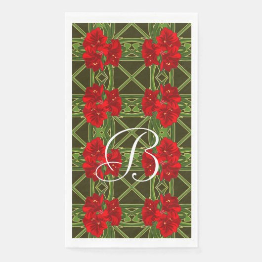 Amaryllis Garden Guest Towel/Napkin— Servet (Voorkant)