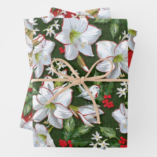 Amaryllis, Holly & Doves Inpakpapier Vel (In situ)