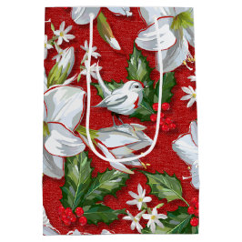 Amaryllis, Holly & Doves Medium Cadeauzakje
