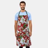 Amaryllis & Holly Rode Kerstmis Schort (Gedragen)