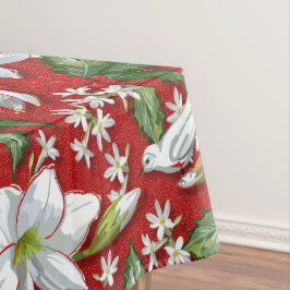 Amaryllis & Holly Rode Kerstmis Tafelkleed