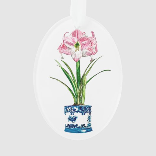AMARYLLIS IN DELFT POT CHRISTMAS ORNAMENT (achterkant)