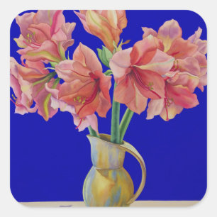 Amaryllis in een jug 2007 vierkante sticker