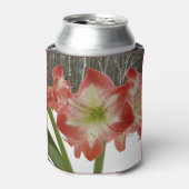 Amaryllis in Snow Red Holiday Winter Floral Blikjeskoeler (Blikje Voorkant)