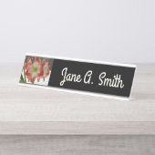 Amaryllis in Snow Red Holiday Winter Floral Bureau Naambordje (Voorkant)