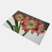 Amaryllis in Snow Red Holiday Winter Floral Deurmat (Schuin)