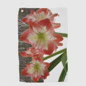 Amaryllis in Snow Red Holiday Winter Floral Golfhanddoek (Voorkant)