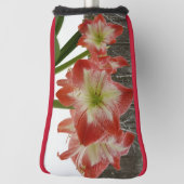Amaryllis in Snow Red Holiday Winter Floral Golfheadcover (Draai 90)