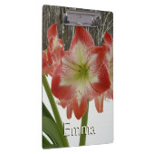 Amaryllis in Snow Red Holiday Winter Floral Klembord (Rechts)