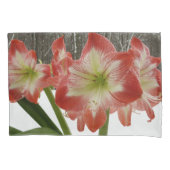 Amaryllis in Snow Red Holiday Winter Floral Kussensloop (Voorkant)