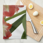 Amaryllis in Snow Red Holiday Winter Floral Theedoek (Quarter Fold)