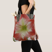 Amaryllis in Snow Red Holiday Winter Floral Tote Bag (Dichtbij)