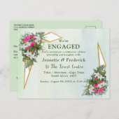 Amaryllis lilies, veerboten en roodroze bloesem uitnodiging briefkaart (Voorkant / Achterkant)