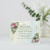 Amaryllis lilies, veerboten en roodroze bloesem uitnodiging briefkaart (Staand voorkant)