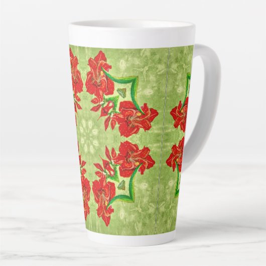 Amaryllis met Kerstmis Latte Mok (Rechterhoek)