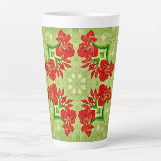 Amaryllis met Kerstmis Latte Mok (Voorkant)